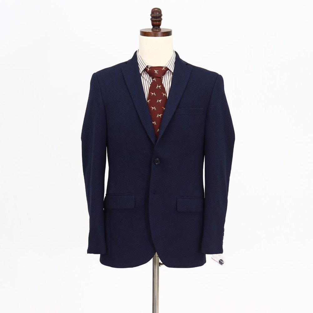 Contempo 40R Navy Solid 2-Button Sport Coat Blazer Jacket V934